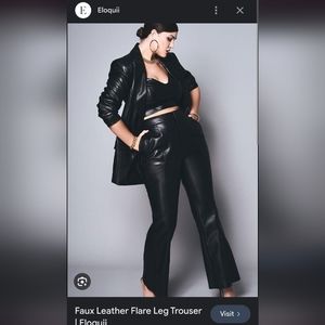 Eloquii Faux Leather Flared Pants